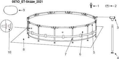 Recambios Intex Piscina Frame Rondo Ø 366 x 84 cm Set Completo - 128214AD - Modelo a partir de 2020