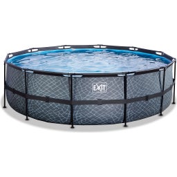 EXIT Toys Frame Pool Ø 488 x 122 cm - Stone Grey