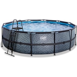 EXIT Toys Frame Pool Ø 488 x 122 cm - Stone Grey