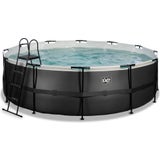 Frame Pool Ø 450 x 122 cm, vklj. s kartušnim sistemom - Black Leather Style