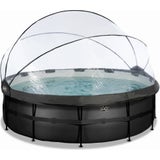 Frame Pool Ø 450 x 122 cm, vključno s kartušnim filtrirnim sistemom in pokrovom - Black Leather Style