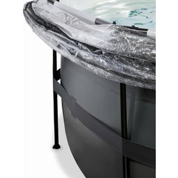 Frame Pool Ø 450 x 122 cm inkl. Kartuschenfilteranlage und Abdeckung - Black Leather Style - 1 Set