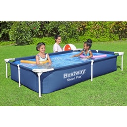 Steel Pro™ Frame Pool ohne Pumpe 221 x 150 x 43 cm, dunkelblau, eckig